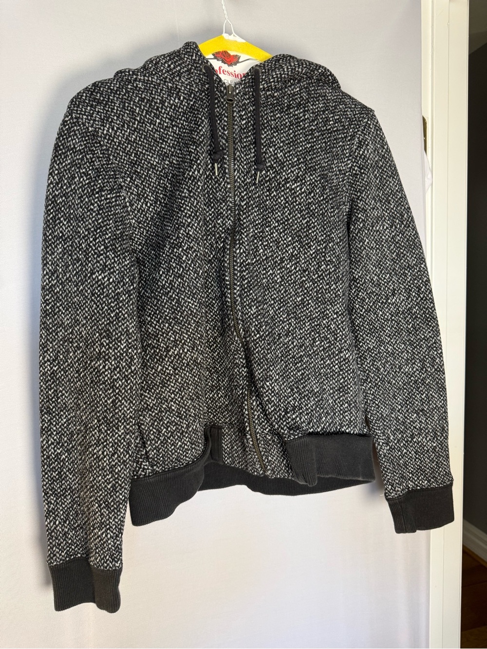 GAP Black and White Knit Zip Hoodie